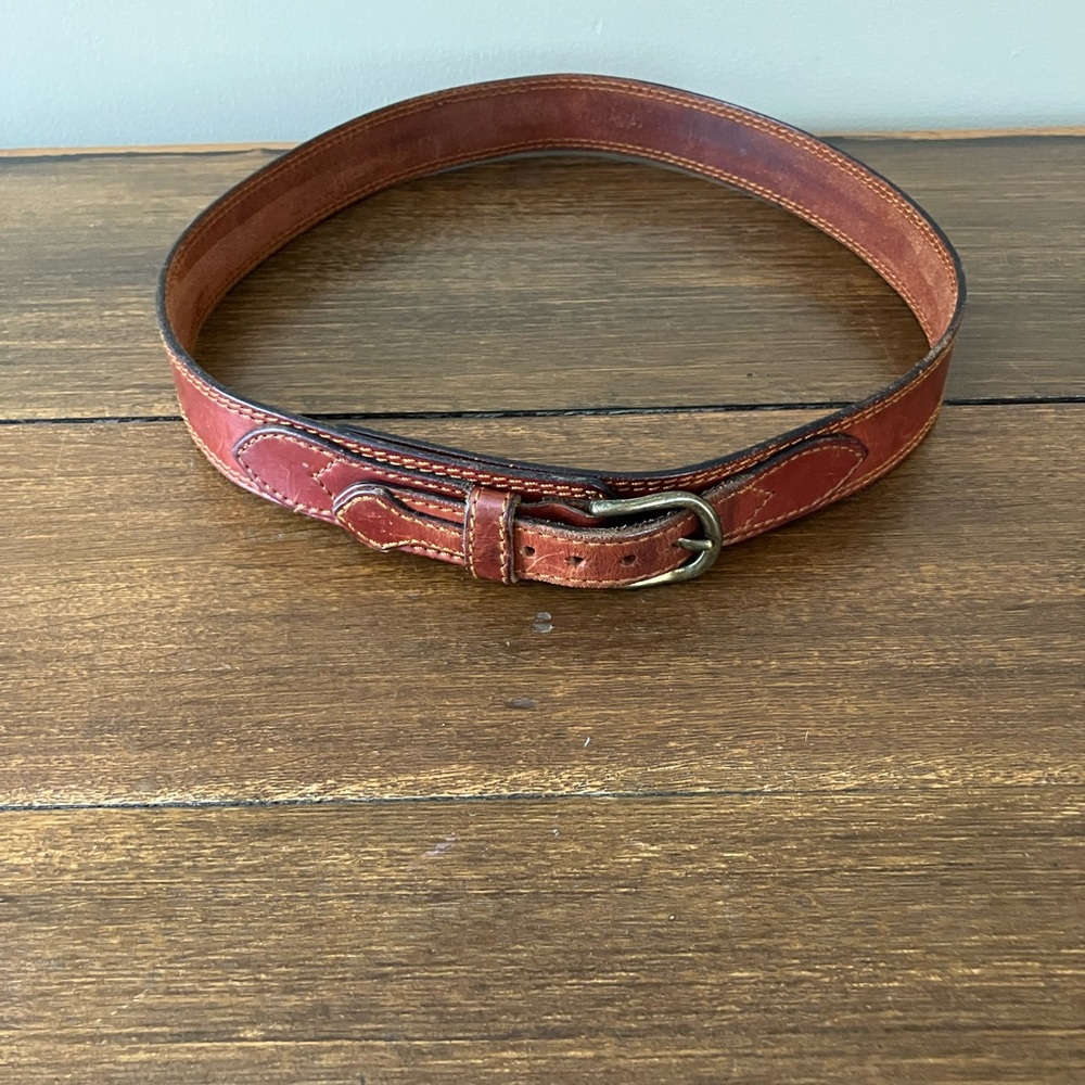 Western Style Brown Leather Belt